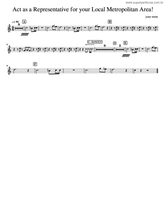 Partitura da música Act As A Representative For Your Local Metropolitan Area v.5