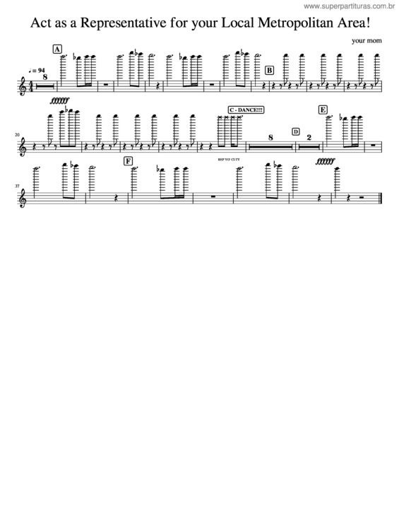 Partitura da música Act As A Representative For Your Local Metropolitan Area