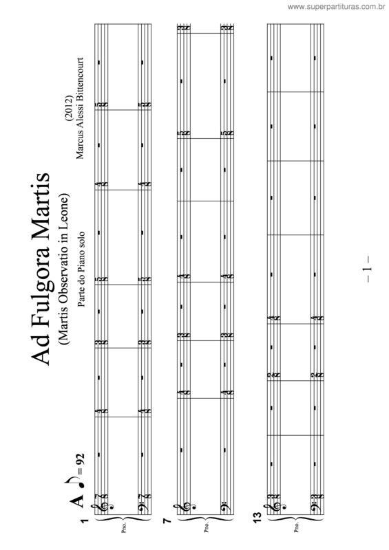 Partitura da música Ad Fulgora Martis v.2