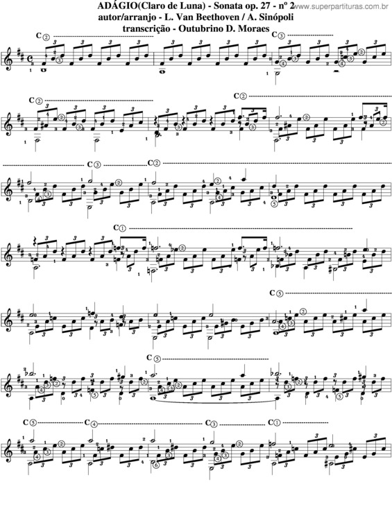 Partitura da música Adágio (Claro De Luna)