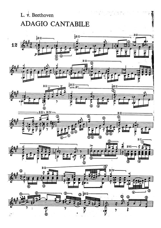 Partitura da música Adagio Cantabile