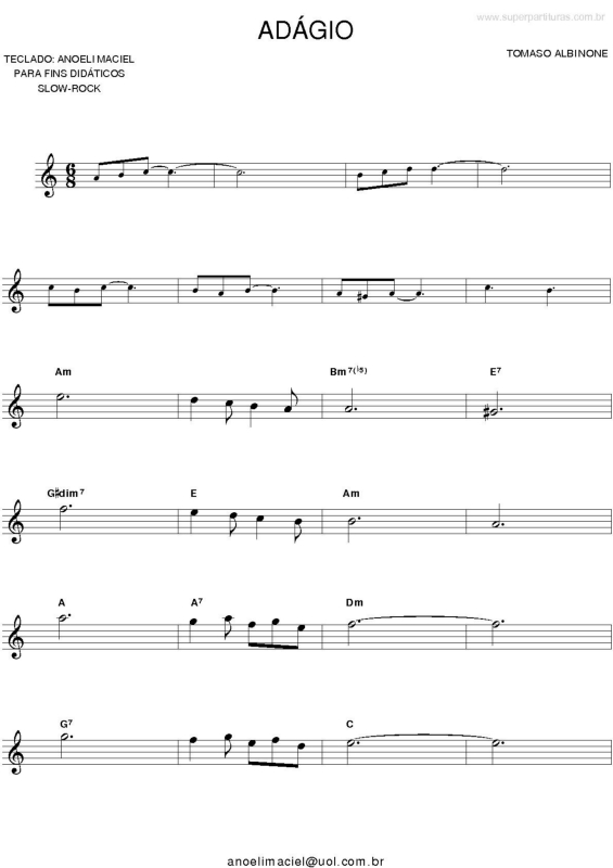 Partitura da música Adágio Elaborado v.2