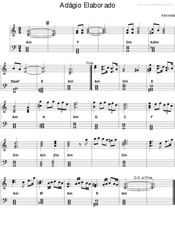 Partitura da música Adágio Elaborado v.3