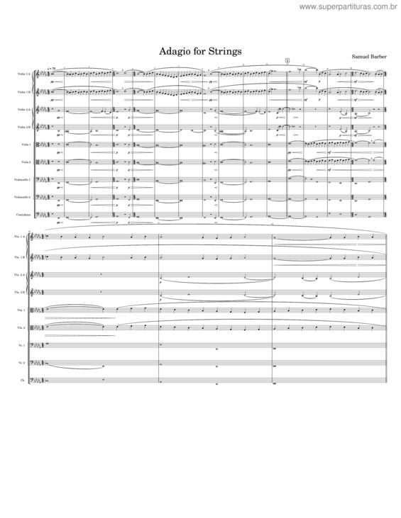 Partitura da música Adagio For Strings v.7