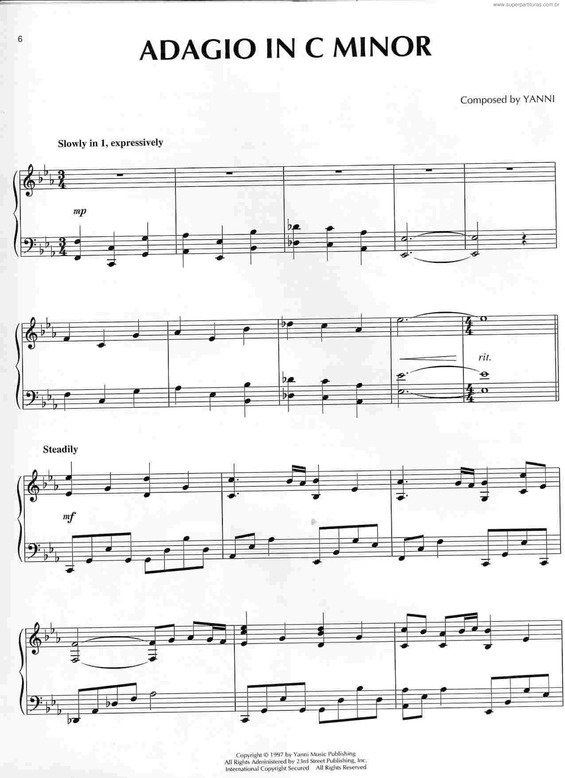 Partitura da música Adagio In C Minor v.3