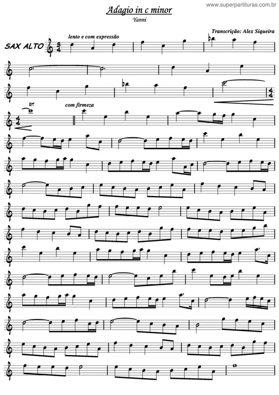 Partitura da música Adagio In C Minor