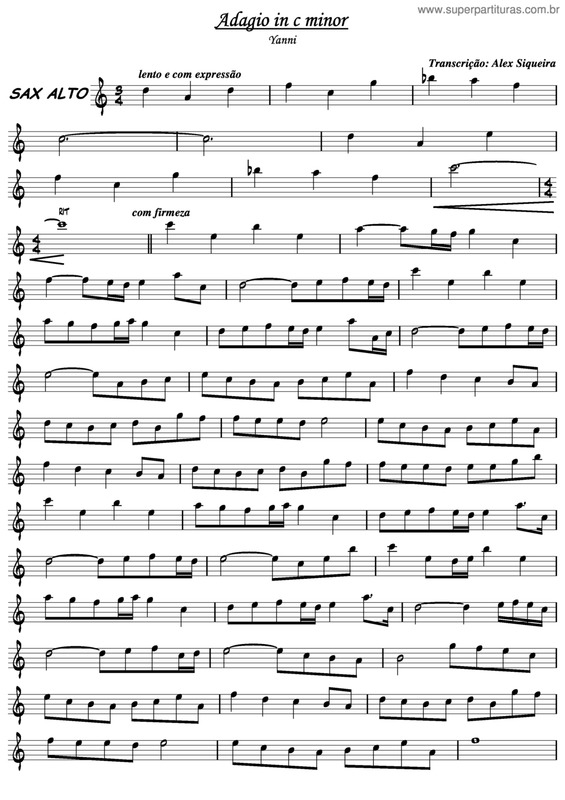 Partitura da música Adagio In C Minor
