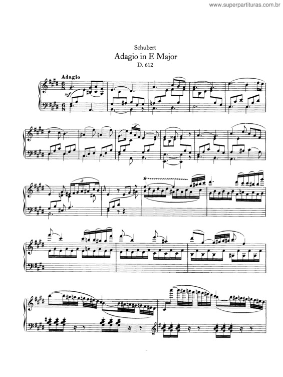 Partitura da música Adagio in E