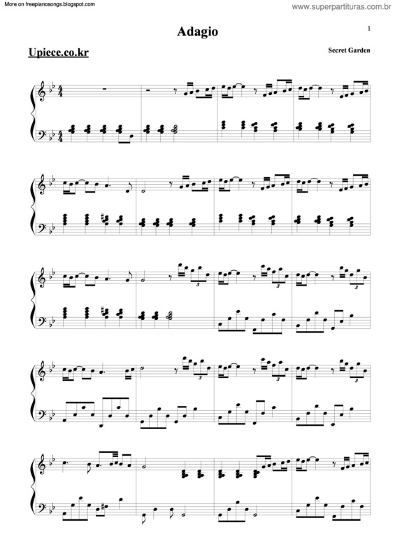 Partitura da música Adagio v.10