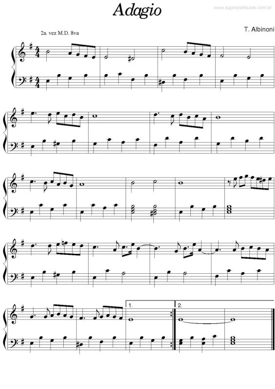 Partitura da música Adagio v.2