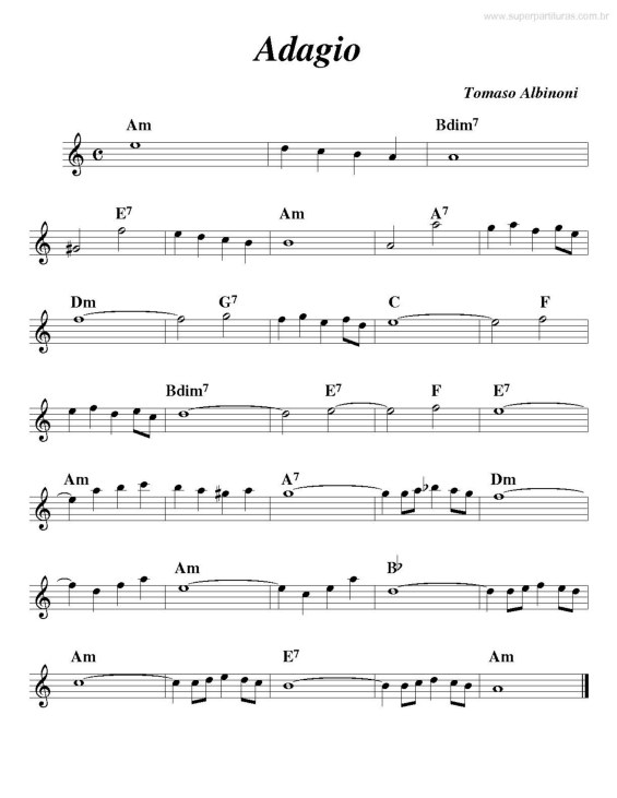 Partitura da música Adagio v.3