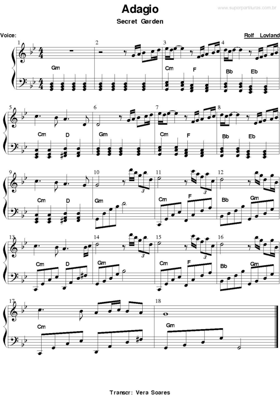Partitura da música Adagio v.5