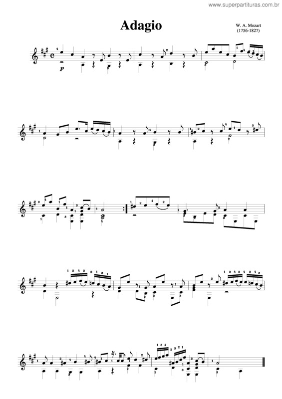 Partitura da música Adágio v.6