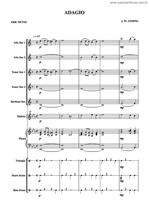Partitura da música Adagio v.9