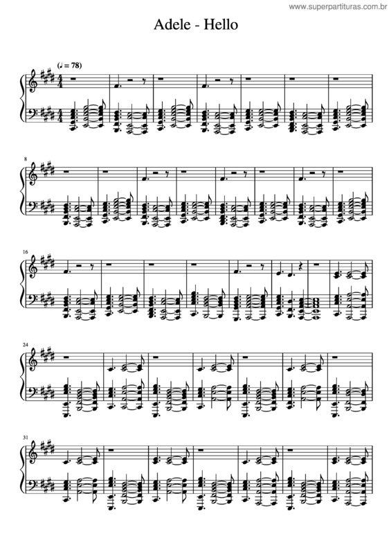 Partitura da música Adele