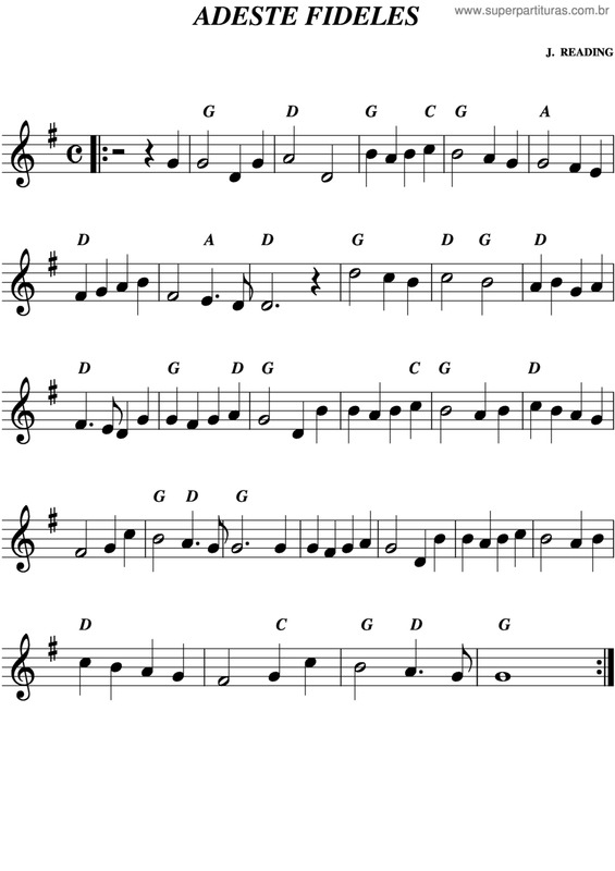 Partitura da música Adeste Fideles v.6