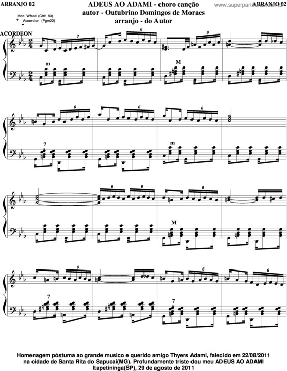 Partitura da música Adeus Ao Adami v.4