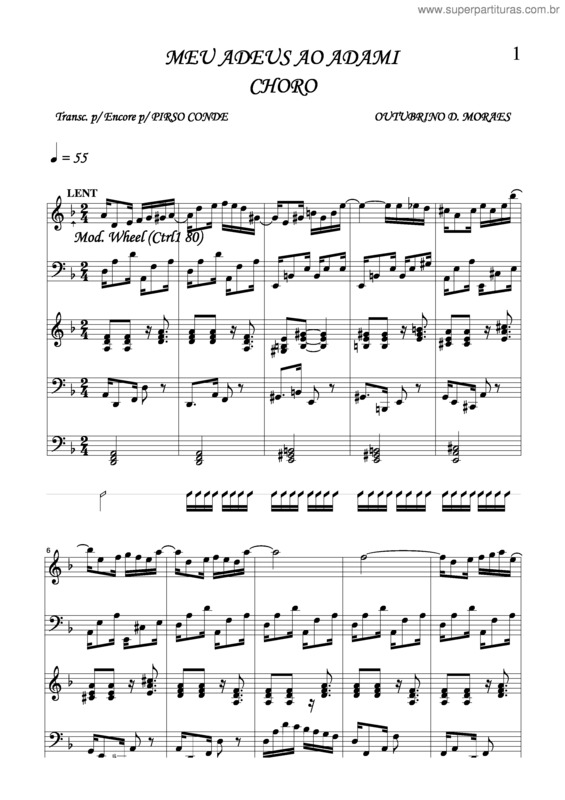 Partitura da música Adeus Ao Adami