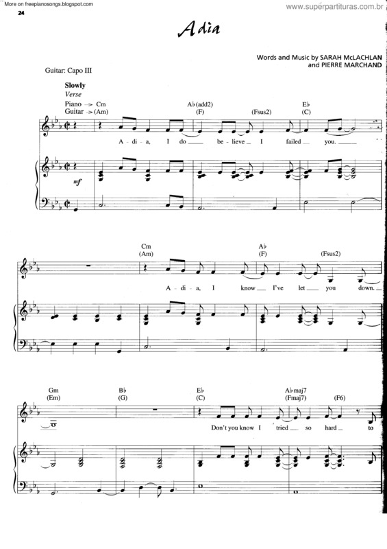 Partitura da música Adia v.2