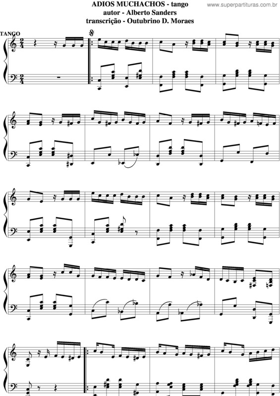 Partitura da música Adios Muchachos v.5