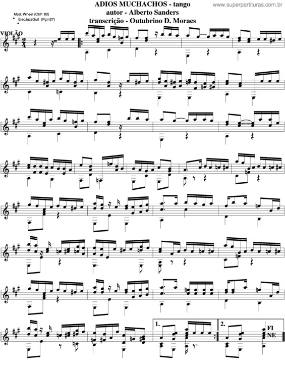 Partitura da música Adios Muchachos v.6