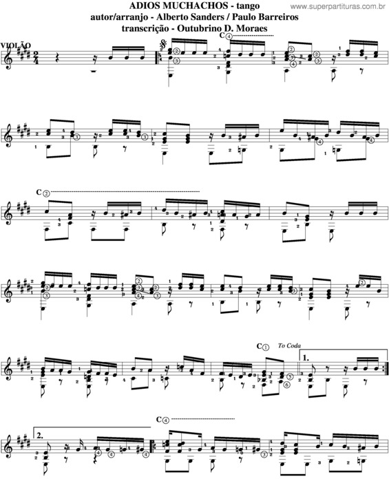 Partitura da música Adios Muchachos v.8