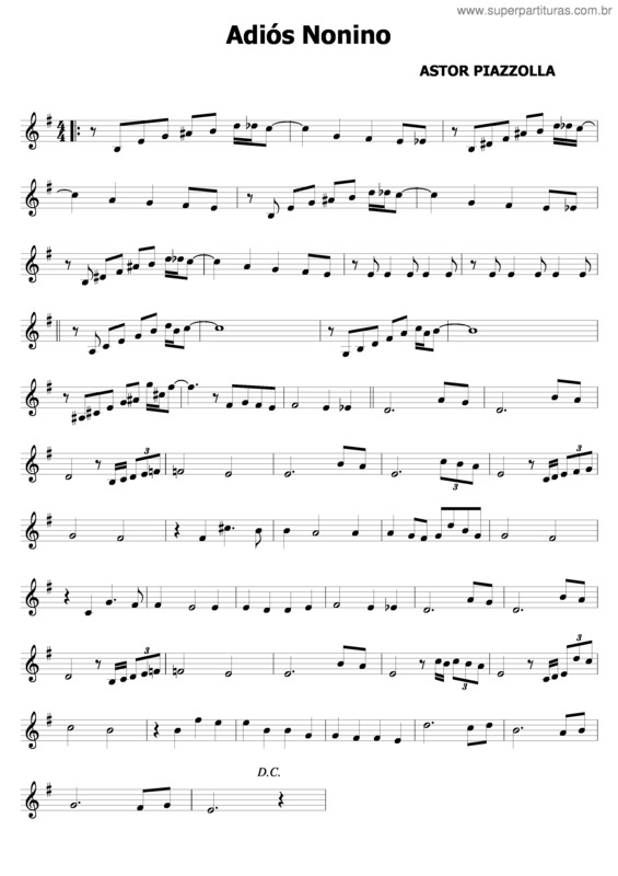 Partitura da música Adiós Nonino v.3