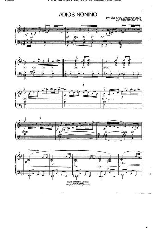 Partitura da música Adios Nonino v.5