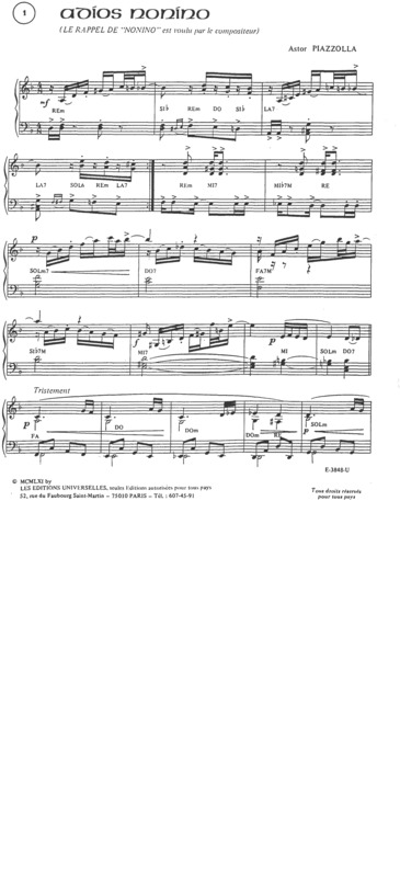 Partitura da música Adios Nonino v.9