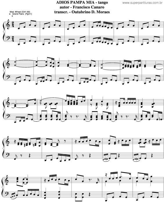 Partitura da música Adios Pampa Mia v.4