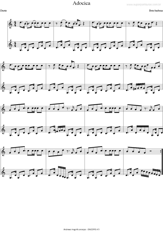 Partitura da música Adocica