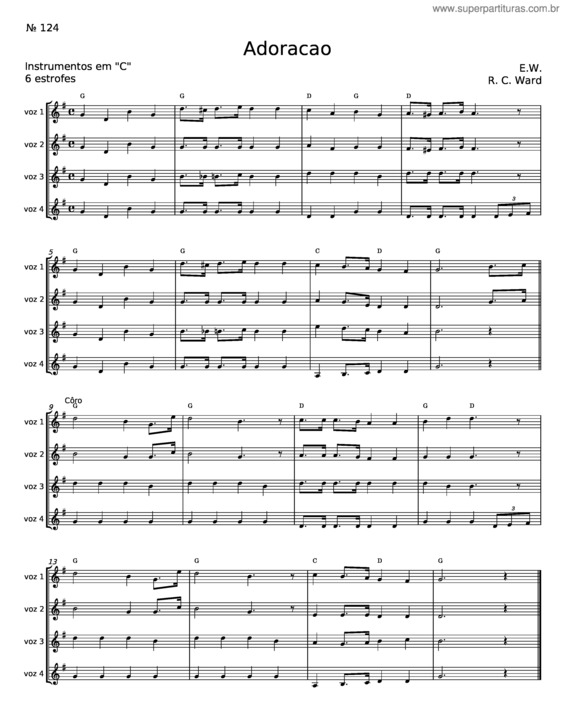 Partitura da música Adoração – Misc Praise Songs v.3