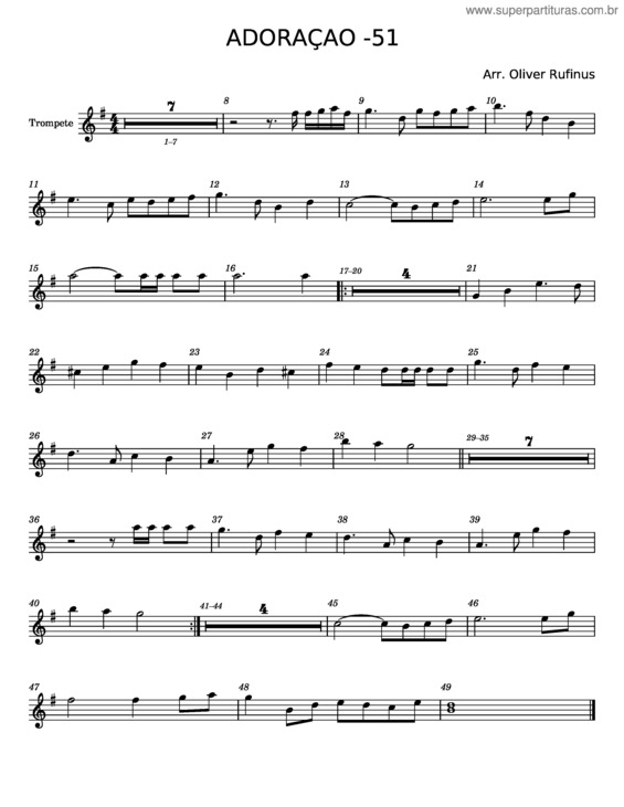 Partitura da música Adoração – Misc Praise Songs