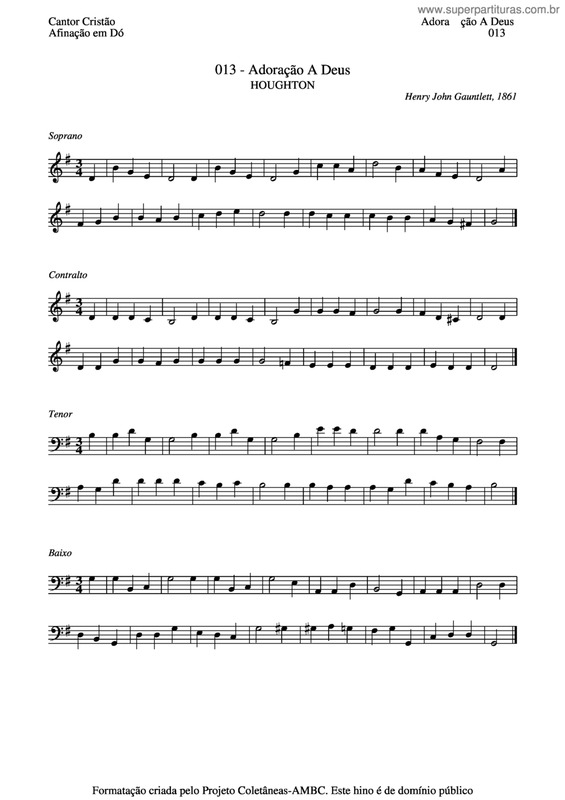 Partitura da música Adoração A Deus v.2