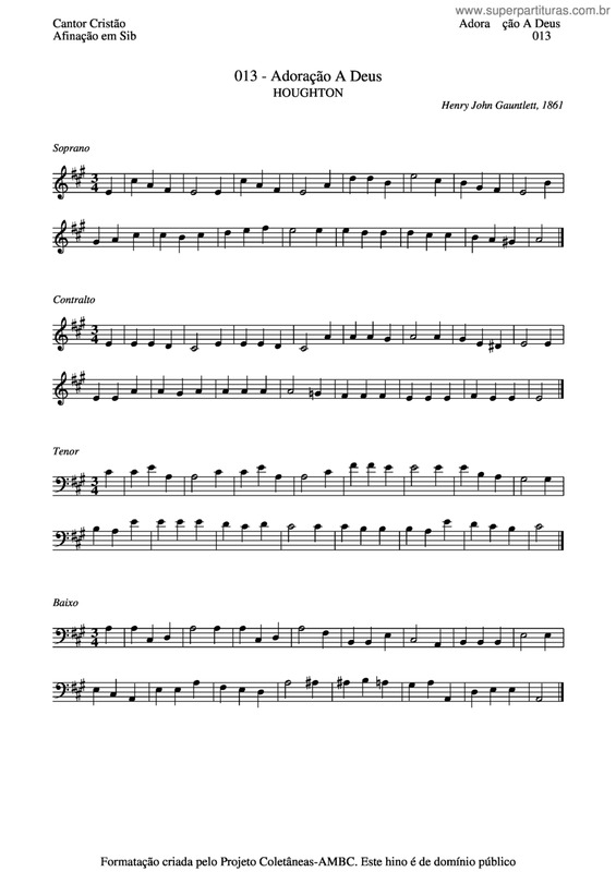 Partitura da música Adoração A Deus v.3