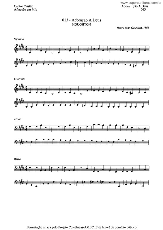 Partitura da música Adoração A Deus v.4