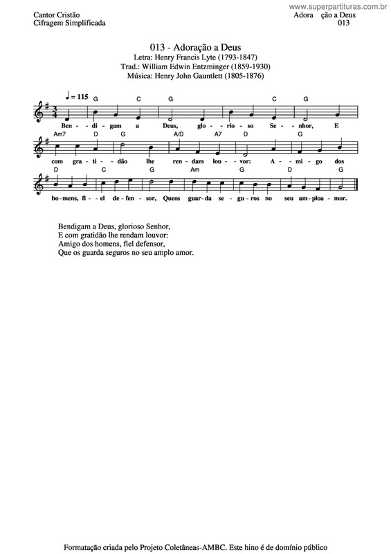 Partitura da música Adoração A Deus