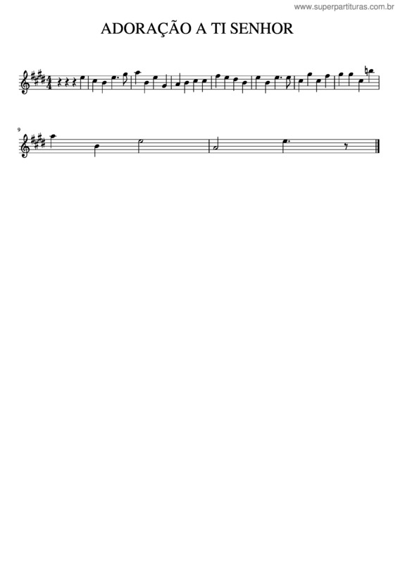Partitura da música Adoração A Ti Senhor