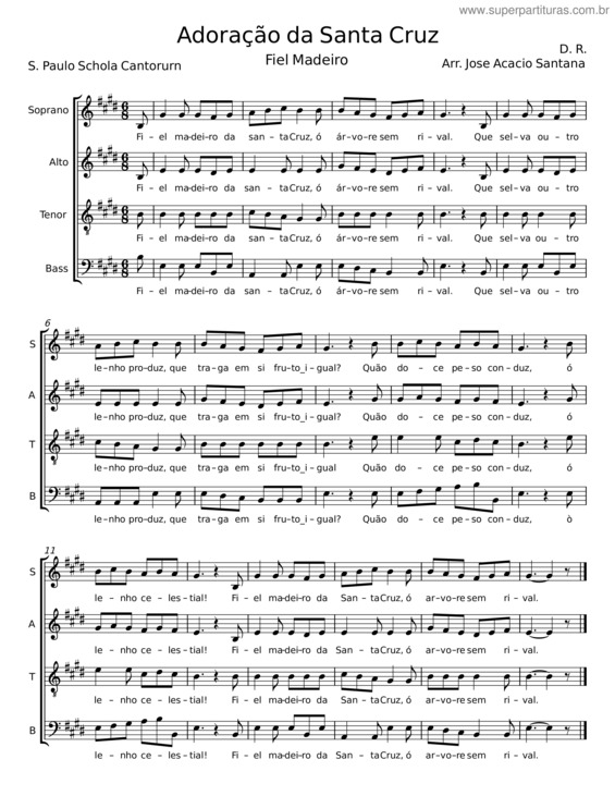 Partitura da música Adoração Da Santa Cruz