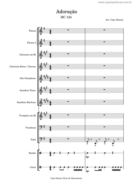Partitura da música Adoração v.10
