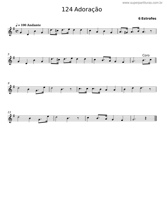 Partitura da música Adoração v.11