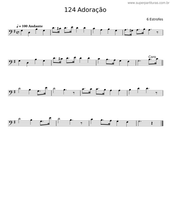 Partitura da música Adoração v.12