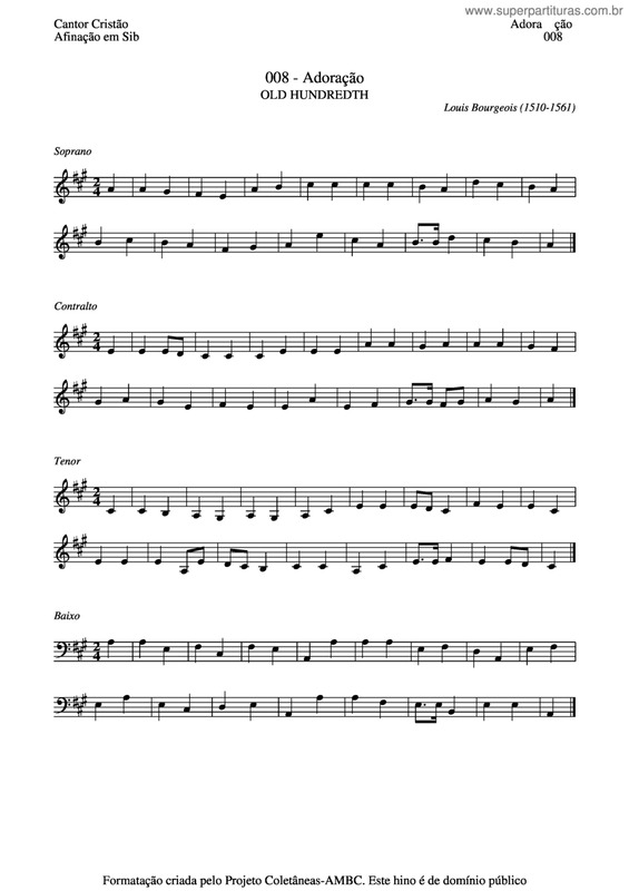 Partitura da música Adoração v.7