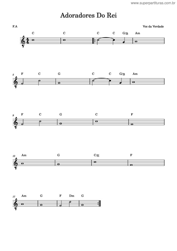 Partitura da música Adoradores Do Rei