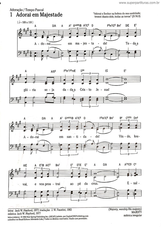 Partitura da música Adorai Em Majestade v.2