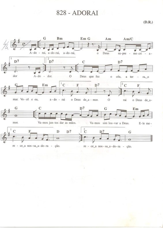 Partitura da música Adorai v.2