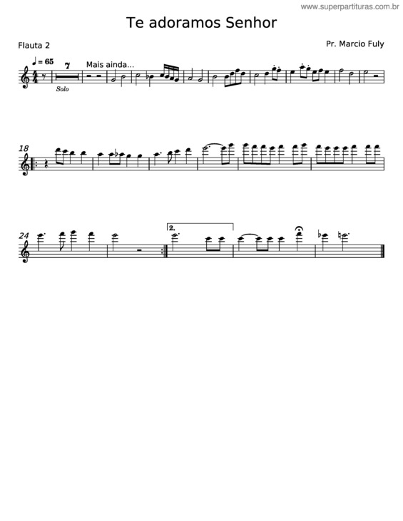 Partitura da música Adoramos–Te Senhor – Pr Márcio De B Fuly v.4