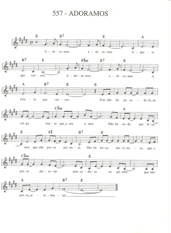 Partitura da música Adoramos