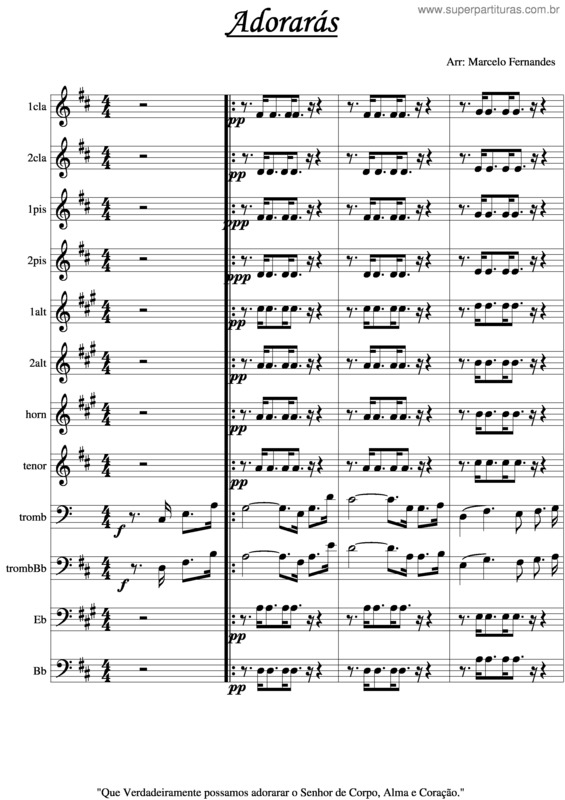 Partitura da música Adoraras