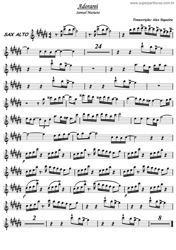 Partitura da música Adorarei